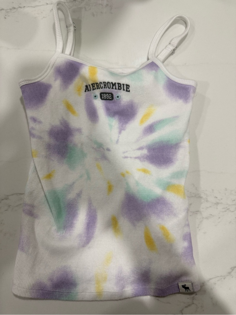 abercrombie kids Pastel Tie-Dye Ribbed Tank - Purple, Mint & Yellow